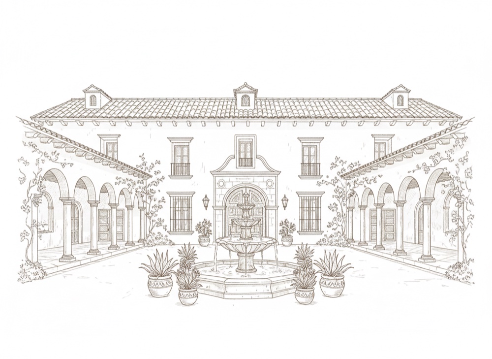 Ilustración de la hacienda